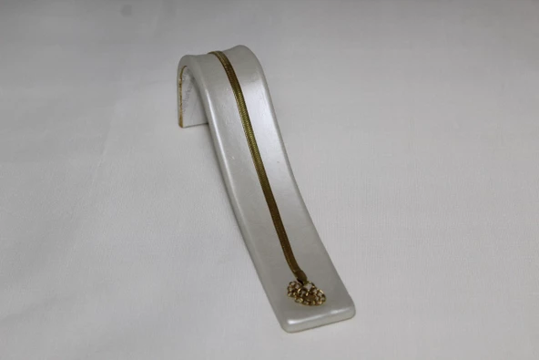Balık Sırtı Zincir Gold Renk İtalyan Zincir Çelik Bileklik Çelik Künye Kadın Bileklik 17 cm Çelik Künye - 5