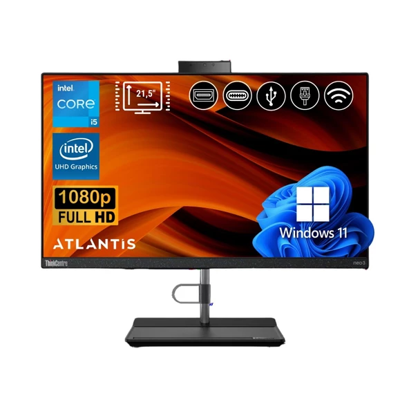 Lenovo ThinkCentre Neo 30A 22 i5-12450H 16GB 256GB M.2 SSD  12B30062TX ATL19  21.5" W11Pro  ALL IN ONE BİLGİSAYAR