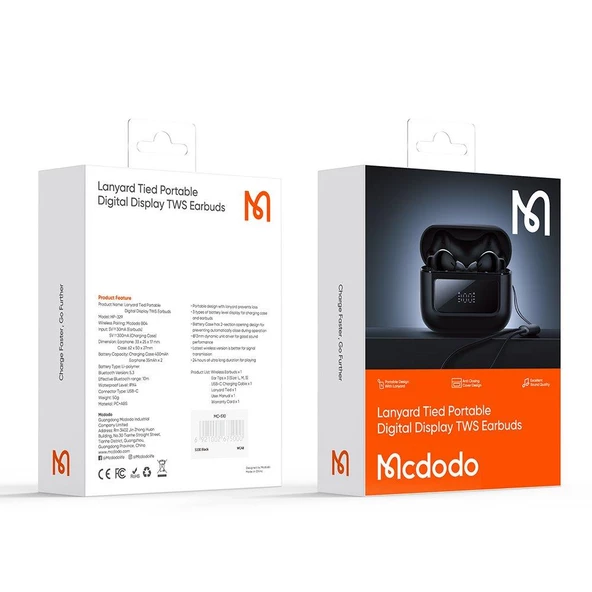 Mcdodo HP-3290 5.3 Tws Dijital Ekranlı Bluetooth Kulaklık - 6