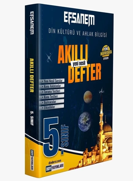 DDY YAYINLARI 5.Sınıf Din Kültürü ve Ahlak Bilgisi Efsane Akıllı Defter