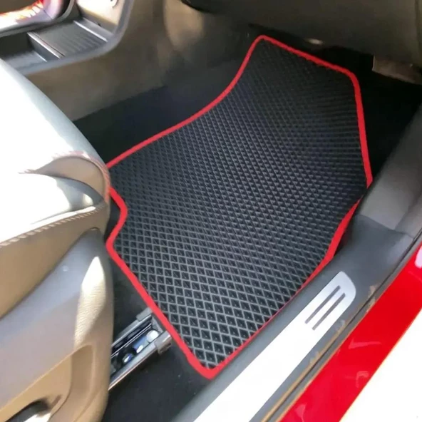 Bod Chery Tiggo 7 Pro/Max 3D Havuzlu Paspas Siyah 2023-Sonrası Fitil Rengi Kırmızı - Resim 3