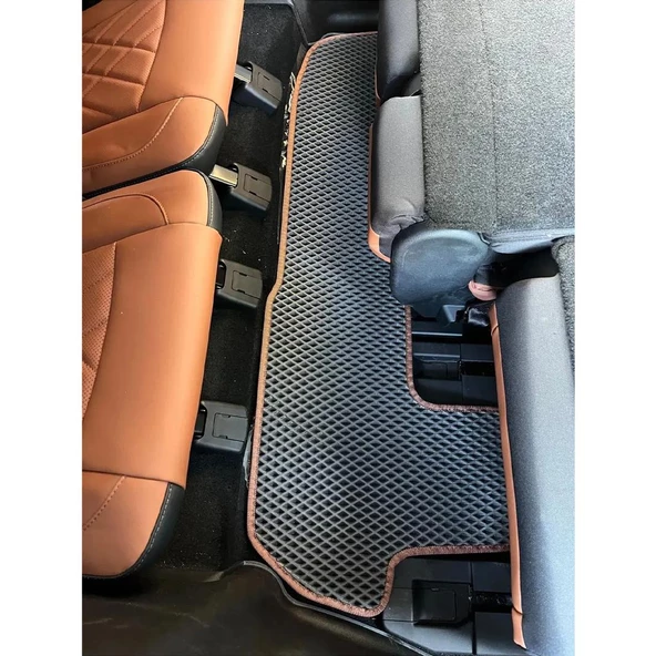 Bod Chery Tiggo 8 Pro/Max 7 Koltuk 3D Havuzlu Paspas Siyah 2023-Sonrası Fitil Rengi Kahve - 5