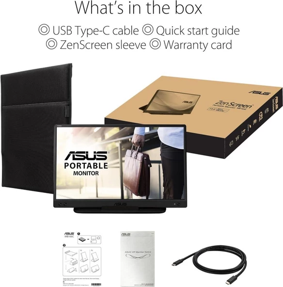 Asus ZenScreen MB166C 15.6'' 5 ms Full HD IPS 60 Hz Taşınabilir Monitör - Outlet - 4