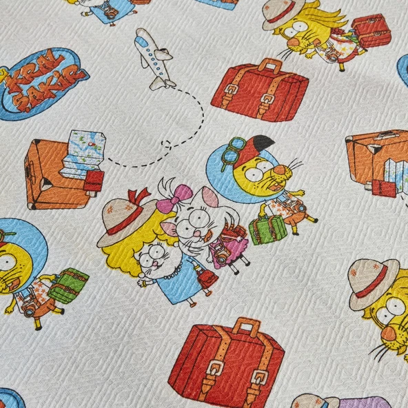 Karaca Home X Kral Şakir Travel Tek Kişilik Pike - Resim 5