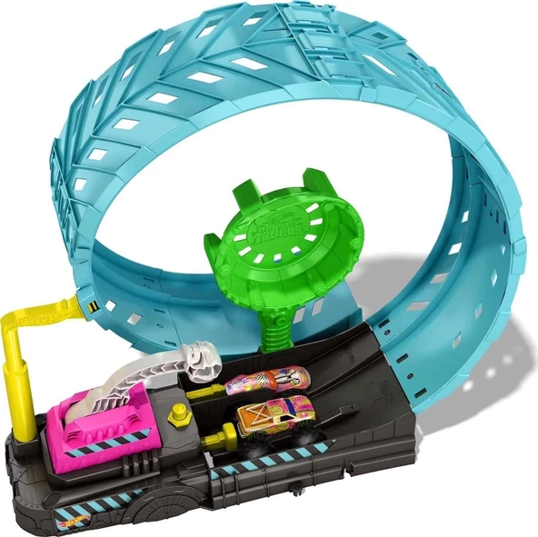 Hot Wheels Monster Trucks Karanlıkta Parlayan Çemberde Yarış Seti HBN02 - 5