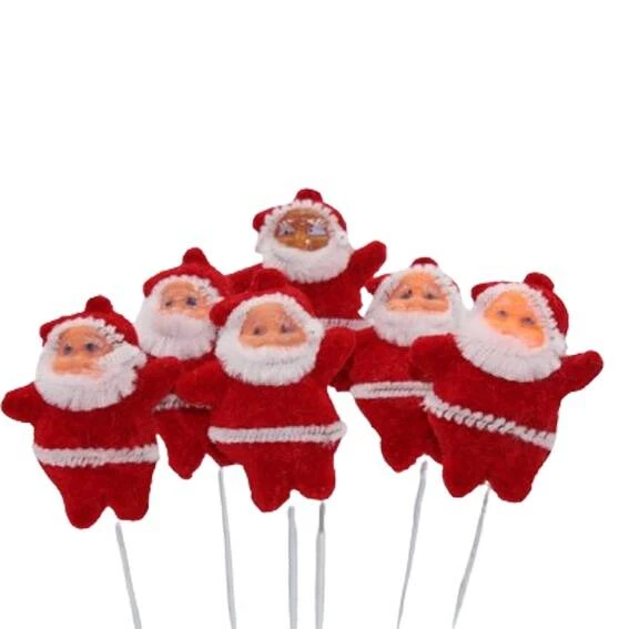 Yılbaşı Noel Baba Çubuklu 5 cm 6'lı Süs