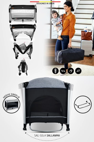 Baby Home 620 Lora-co 70x110 Bebek Oyun Parkı Yatak Anne Yanı Beşik - 5