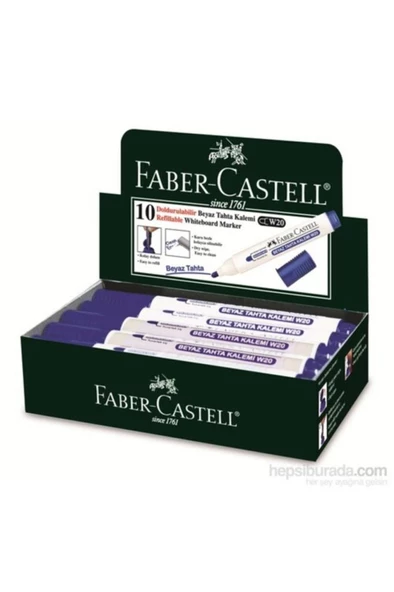 Faber Castell Tahta Kalemi W20 Doldurulabilir Mavi - 10 Adet