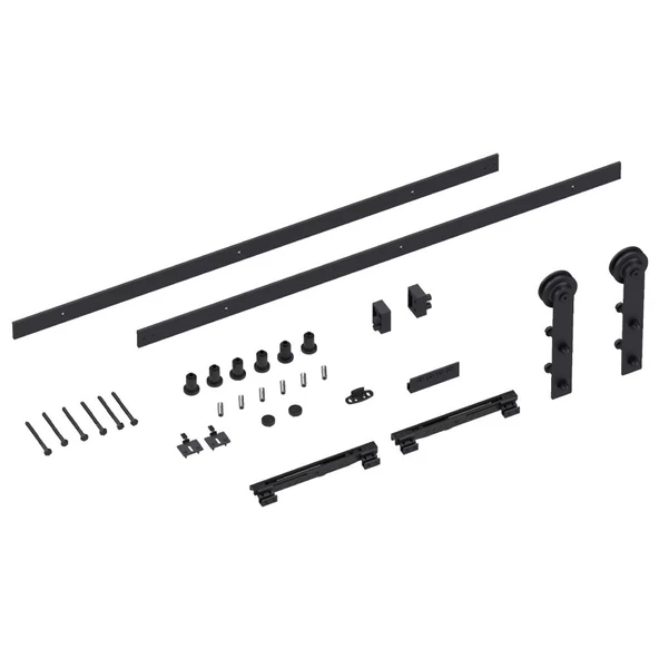 LUCİDO LC 100 Çift Yavaşlatıcılı Üstten Askı Ahşap Sürme Kapı Sitemi - 2