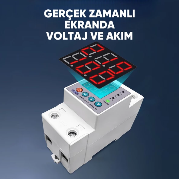 Tomzn Voltaj ve Akım Koruma Rölesi Yüksek Alçak Gerilim Akım Koruyucu 100A Elektrik Bekçisi - 2