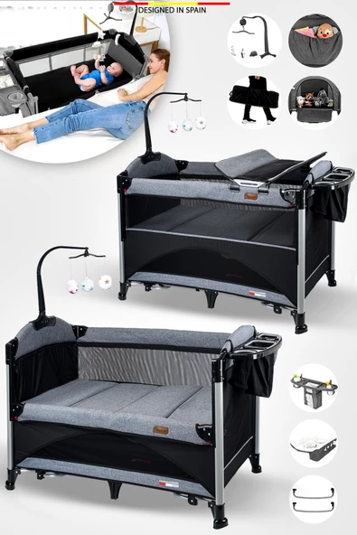 Baby Home 620 Lora-co 70x110 Bebek Oyun Parkı Yatak Anne Yanı Beşik - 12