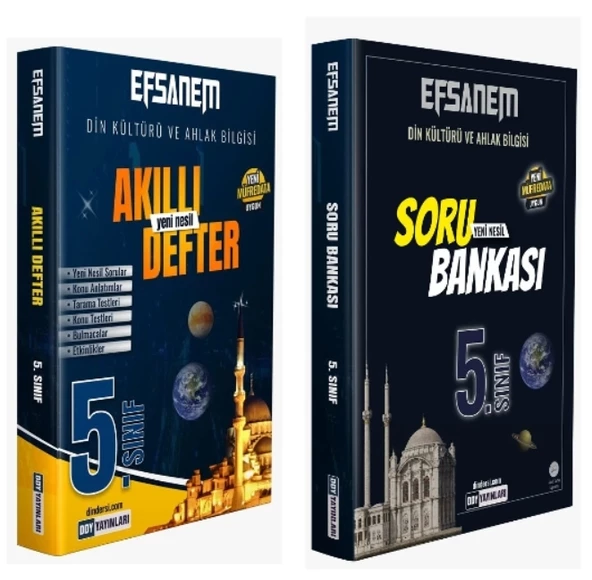DDY YAYINLARI 5.Sınıf Din Kültürü ve Ahlak Bilgisi Efsane Akıllı Defter + Soru Bankası