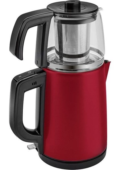 Karaca Tea Glass 2 İn 1 Viva Magenta Çelik Çay Makinesi - Resim 3