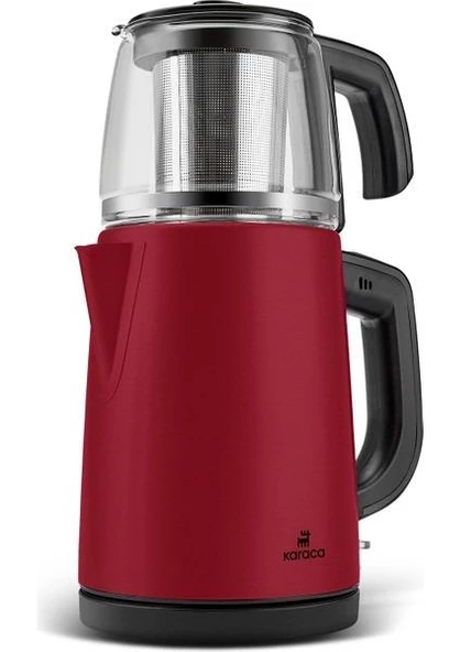 Karaca Tea Glass 2 İn 1 Viva Magenta Çelik Çay Makinesi - Resim 2