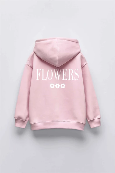 KIZ ÇOCUK LİFES GARDEN BASKILI KAPÜŞONLU MANŞETLİ SWEATSHİRT - Resim 4