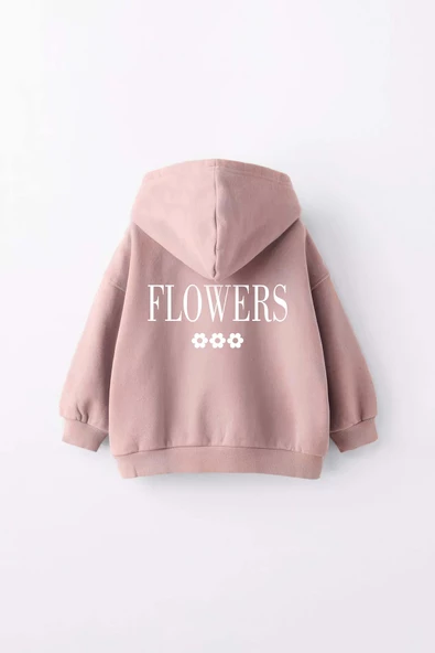 KIZ ÇOCUK LİFES GARDEN BASKILI KAPÜŞONLU MANŞETLİ SWEATSHİRT - Resim 6