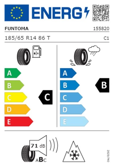 Funtoma 185/65 R14 TL 86T ROADFUN WINTER Kış Lastiği (Üretim Tarihi:2024) - 2