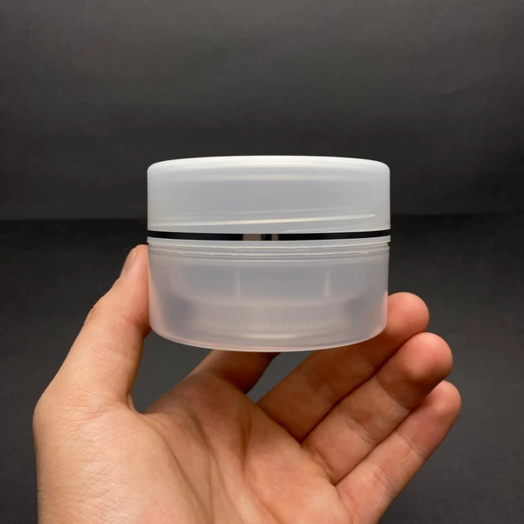 100 ml Plastik Krem Kutusu , 100 cc Şeffaf Renkli Kapaklı Krem Kavanozu x 3 Adet