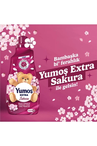 Yumoş Extra Konsantre Çamaşır Yumuşatıcı Sakura1440 ml 60 Yıkama X3 - 4