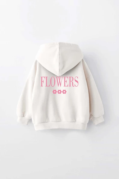 KIZ ÇOCUK LİFES GARDEN BASKILI KAPÜŞONLU MANŞETLİ SWEATSHİRT - Resim 2