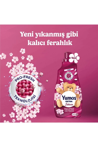 Yumoş Extra Konsantre Çamaşır Yumuşatıcı Sakura1440 ml 60 Yıkama X3 - 5