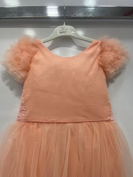 uğurböceğiçocuk 444 Kolları Fırfırlı Tarlatanlı Kız Çocuk Abiye - 3