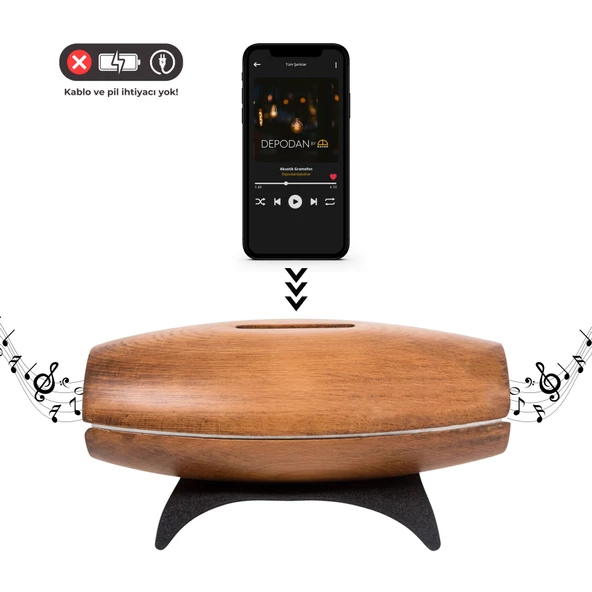 Tone Koyu Ceviz Akustik Gramofon - 2