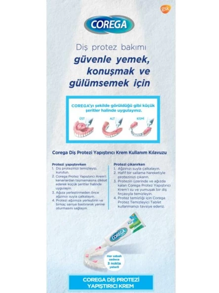 Corega Naneli Diş Protezi Yapıştırıcı Krem 40 G - Resim 3