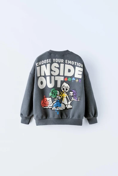 KIZ ÇOCUK TERS YÜZ MODELLİ BİSİKLET YAKA PAMUK SWEAT - Resim 8