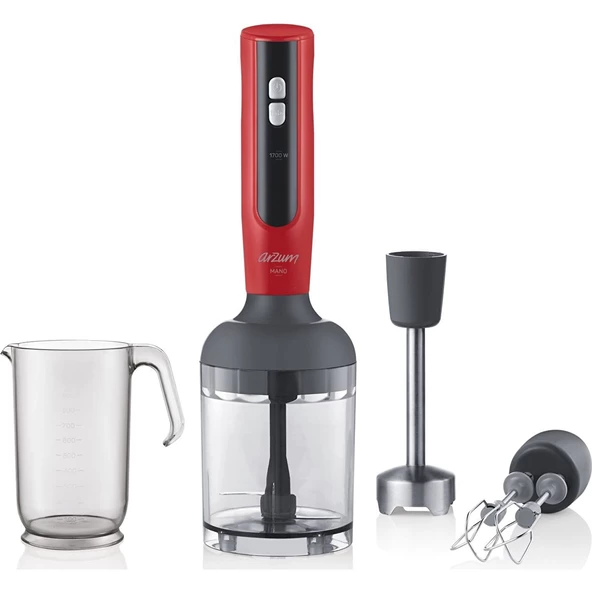 Arzum Ar1092 Mano 1700 Watt El Blender Seti - Kırmızı