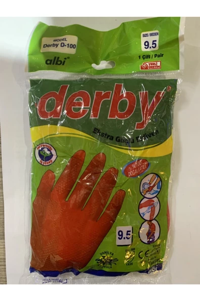 Derby Extra Güçlü Lastik Eldiven 9.5 No 30 Adet