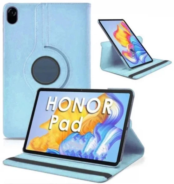 Honor Pad X8a ile Uyumlu Uyku Modlu Kapaklı Stand Olabilen Smart Kılıf  Açık Mavi