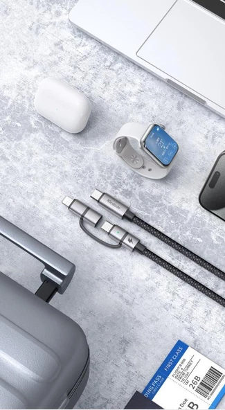 Mcdodo CA-0450 2in1 36W Typec iPhone Şarj Kablosu 1.2m - Siyah - Resim 4