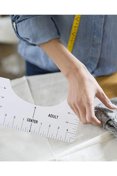 4 Adet T shirt Hizalama Merkezleme Kılavuz Cetveli Plastik - 4