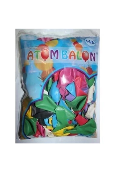 Atom Balon Karışık Renk 100 Adet 14a