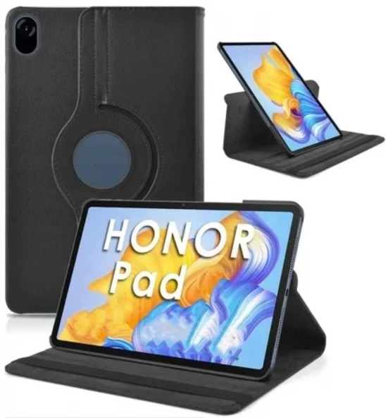 Honor Pad X8a ile Uyumlu Uyku Modlu Kapaklı Stand Olabilen Smart Kılıf  Siyah