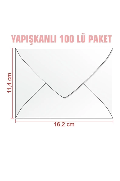 ASİL DOĞAN Zarf 100'lü 114x162 Ebat Mektup Zarfı Para Zarfı Davetiye Zarfı - 2