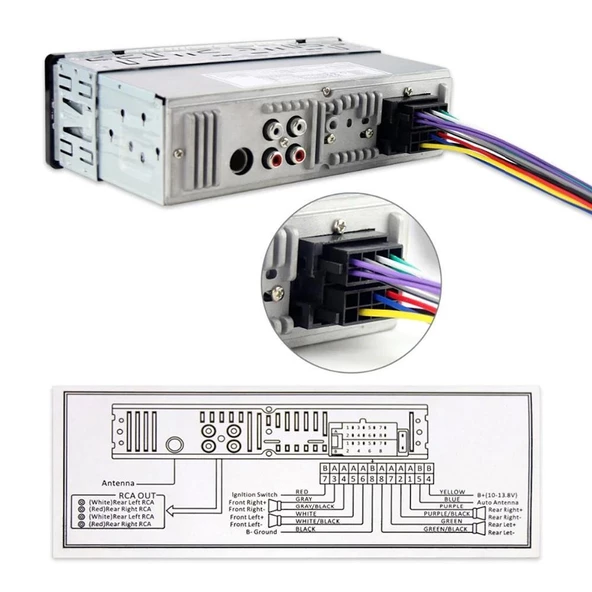 Maxessa P85 4x75W Bt 2xUsb 7Renk Ambians Aydınlatmalı Oto Teyp - 3