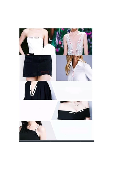 btmhome Straplez Sütyen Elbise Kıyafet Sabitleme Bandı ve Dekolte Kapama - 3