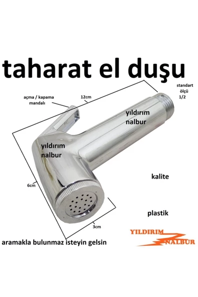 Yıldırım Taharat Matik Başlık Taharatmatik Elduşu Plastik Duş Fiskiyesi Taharet Için - 2