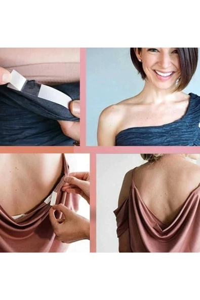 Btm Home Vücut Ve Kıyafet Için Çift Taraflı Sabitleme Dekolte Abiye Gelinlik Elbise Sütyen Bantı - 3
