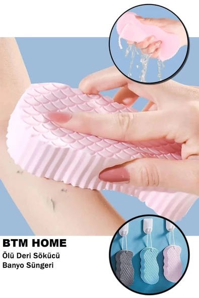 btmhome Vucüt Duş Süngeri - Ölü Deri Temizleyici - Sihirli Banyo Lifi