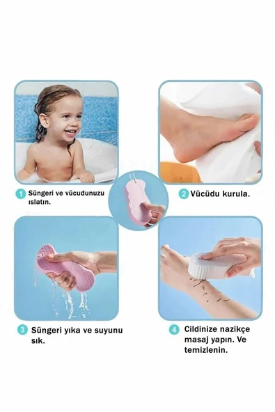 btmhome Vucüt Duş Süngeri - Ölü Deri Temizleyici - Sihirli Banyo Lifi - 3