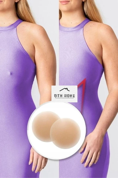 btmhome Ten Rengi Gögüs Ucu Kapatıcı Siikon - 1 Çift Yapışkanlı Göğüs Ucu Pad - 2