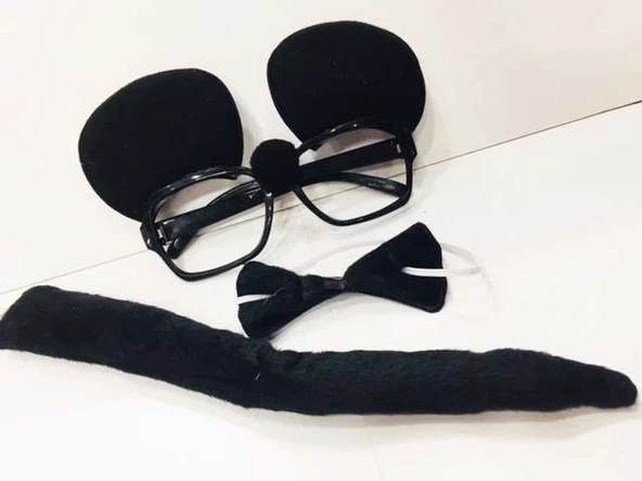 Mickey Mouse Gözlüğü Papyonu Kuyruğu Seti - 2