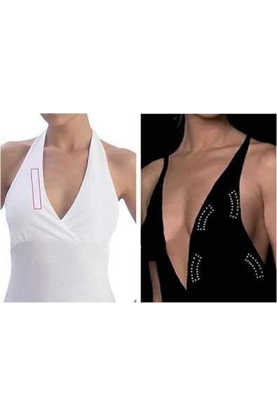 Btm Home Vücut Ve Kıyafet Için Çift Taraflı Sabitleme Dekolte Abiye Gelinlik Elbise Sütyen Bantı - 2