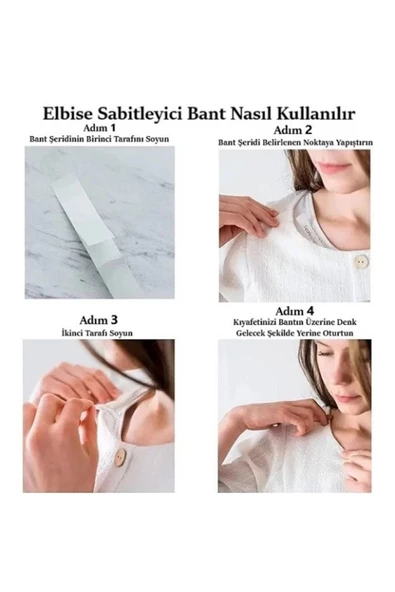 btmhome Straplez Sütyen Elbise Kıyafet Sabitleme Bandı ve Dekolte Kapama - 4