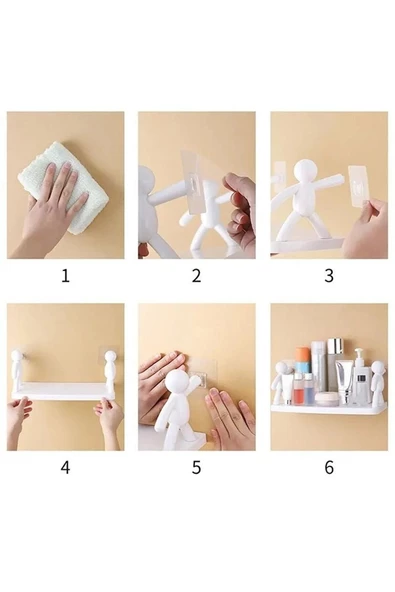 Btm Home Yapışkanlı Mutfak ve Banyo Dekoratif Raf - 3