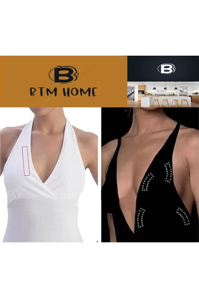 btmhome Vücut Ve Kıyafet Için Çift Taraflı Sabitleme Dekolte Abiye Gelinlik Elbise Sütyen Bantı - 2