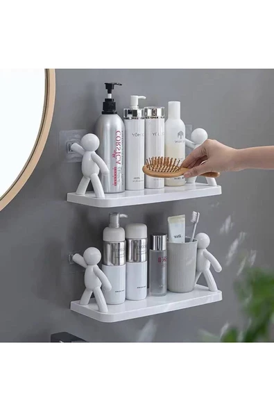Btm Home Duvar için Yüzer Raflar, Duvara Monte Depolama Rafı Deliksiz Kurulum Küçük Bebek Şekli